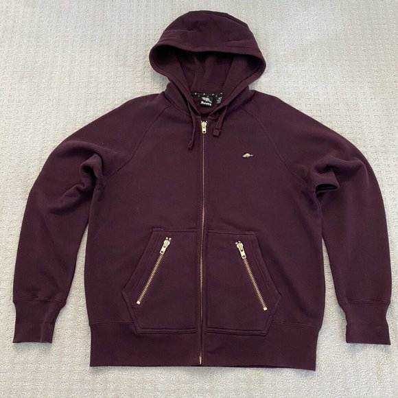 Roots Canada Hoodie Mens S Maroon Gold Athletics EUC - Picture 1 of 6